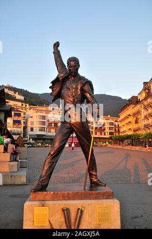 Rund um die Schweiz - Freddie Mercury Memorial, Genfer See Stockfoto