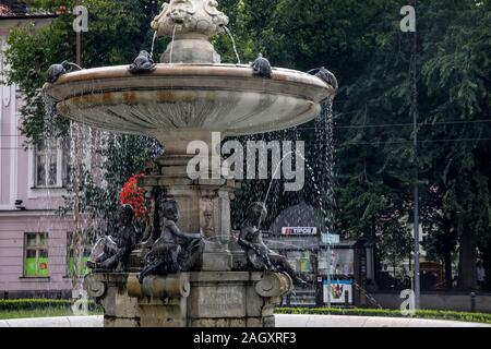 Bratislava, Slowakei - 21. August 2019: Der Brunnen in Bratislava, Slowakei, historischen Zentrum Stockfoto