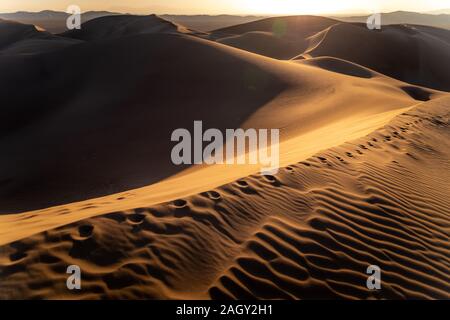 Varzaneh Wüste bei Sonnenuntergang Stockfoto