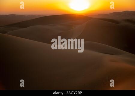 Varzaneh Wüste bei Sonnenuntergang Stockfoto