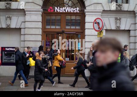 Natwest Bank Filiale, Moorgate, der Londoner City Stockfoto