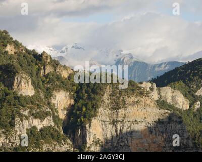 Sonnenuntergang von der Anisclo Canyon Stockfoto