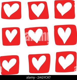 Eine Sammlung von Vektor Liebe Herz Illustrationen für Valentines Tag Stock Vektor