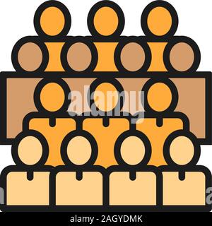 Masse von Menschen, sozialen, User Group network Flachbild Color Line Symbol. Stock Vektor