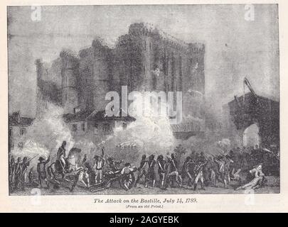 Der Angriff auf die Bastille, 14. Juli 1789 Stockfoto