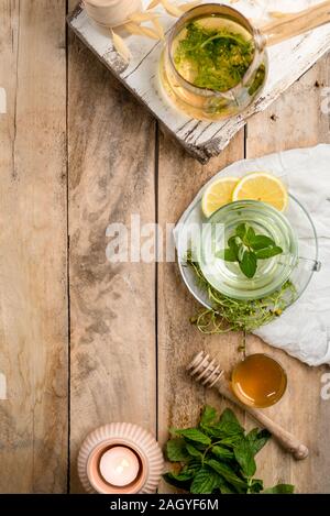 Sortiment Pflanzlicher gesunde Kaffee Stockfoto