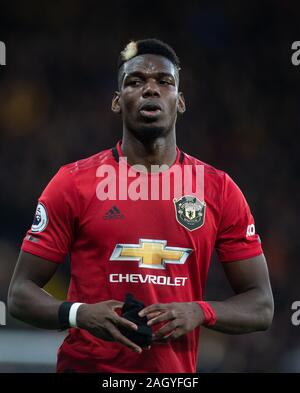 Watford, UK. 22 Dez, 2019. Paul Pogba von Manchester United in der Premier League Match zwischen Watford und Manchester United an der Vicarage Road, Watford, England am 22. Dezember 2019. Foto von Andy Rowland. Credit: PRiME Media Images/Alamy leben Nachrichten Stockfoto