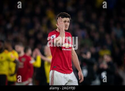 Watford, UK. 22 Dez, 2019. Harry Maguire von Manchester United in der Premier League Match zwischen Watford und Manchester United an der Vicarage Road, Watford, England am 22. Dezember 2019. Foto von Andy Rowland. Credit: PRiME Media Images/Alamy leben Nachrichten Stockfoto