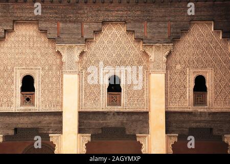 Medersa Ben Youssef, Madrasa, 16. Jahrhundert Hochschule, UNESCO-Weltkulturerbe, Marrakesch, Marrakesch, Marokko, Nordafrika Stockfoto