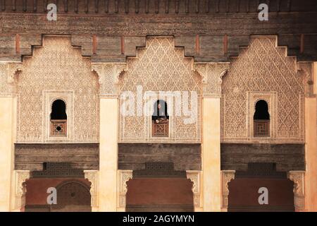 Medersa Ben Youssef, Madrasa, 16. Jahrhundert Hochschule, UNESCO-Weltkulturerbe, Marrakesch, Marrakesch, Marokko, Nordafrika Stockfoto