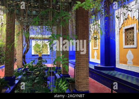 Jardin Majorelle, Gärten, restauriert von Fashion Designer Yves Saint Laurent, Marrakesch, Marrakesch, Marokko, Nordafrika Stockfoto