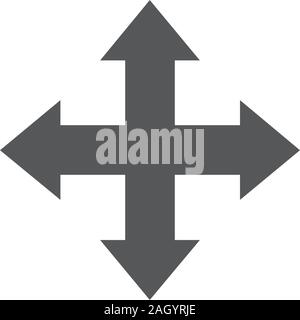 Doppelpfeilsymbol in vier Richtungen. Web Navigation. Einfaches element Vector Illustration auf weißem Hintergrund. Stock Vektor