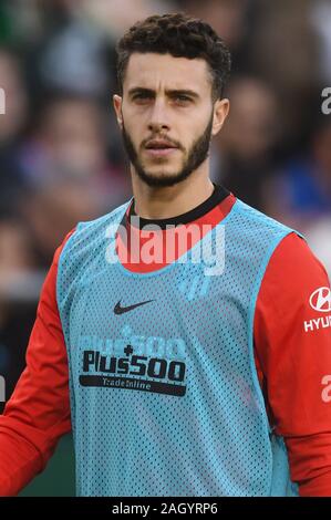 SEVILLA, 22-12-2019. Primera Division Liga. LaLiga. Estadio Benito Villamarin. Mario Hermoso (Atlético de Madrid) während des Spiels Real Betis - Atlético de Madrid. Stockfoto