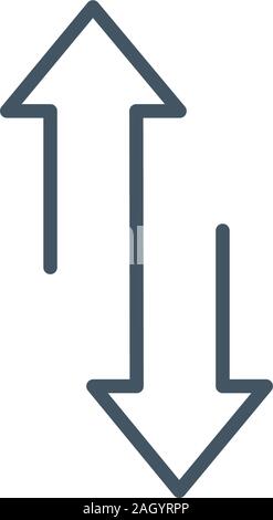 Lineare Doppelpfeilsymbol oben und unten Richtung. Web Navigation. Einfache Gliederung element Vector Illustration auf weißem Hintergrund. Stock Vektor