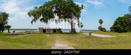 Fort Frederica National Monument, auf St. Simons Island, Georgia, archäologische Überreste einer Festung und Stadt gebaut Von James Oglethorpe Stockfoto