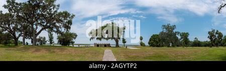 Fort Frederica National Monument, auf St. Simons Island, Georgia, archäologische Überreste einer Festung und Stadt gebaut Von James Oglethorpe Stockfoto