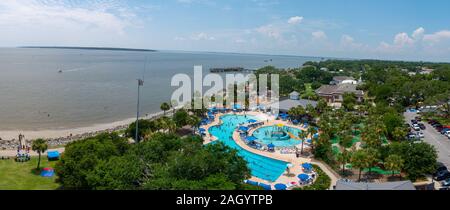 Einen Panoramablick auf St. Simons Island, Georgia vom Leuchtturm genommen Stockfoto