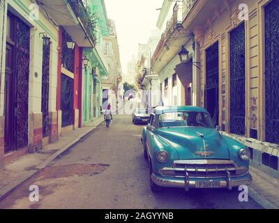 Classic Car in der Altstadt von Havanna Stockfoto