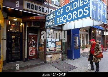 Haus der Oldies, 35 Carmine Street, New York, NY. aussen Storefront von Vinyl Record store im Greenwich Village in Manhattan. Stockfoto