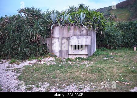 Geschützstellung, Shimen Cave Beach, Taiwan Stockfoto