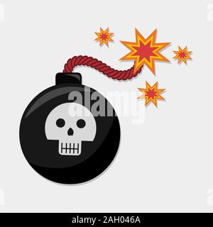 Kreis schwarz Bombe design Symbol Vektor illustration Stock Vektor