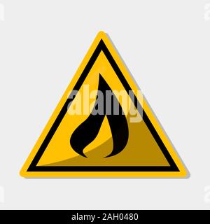 Brennbare Zeichen für Gefahr Vorsicht Anzeige symbol Vektor illustration Stock Vektor