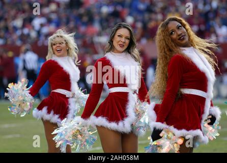 Landover, MD, USA. 22 Dez, 2019. Redskin Cheerleadern während einer NFL Football Spiel zwischen den Washington Redskins und die New York Giants bei FedEx Feld in Landover, Md. Justin Cooper/CSM/Alamy leben Nachrichten Stockfoto