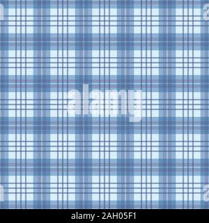 Nahtlose Muster in Blau und Weiß überprüft. Eine geometrische Plaid vector pattern Design. Stock Vektor