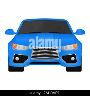 Blaues Auto. Ansicht von vorn Stock Vektor
