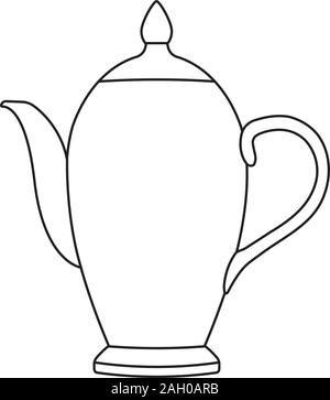 Teekanne. Überblick Vector Illustration auf weißem Hintergrund. Stock Vektor