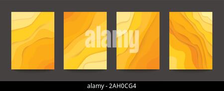 Abstrakte gelbe Welle Vorlage Hintergrund Stockfoto