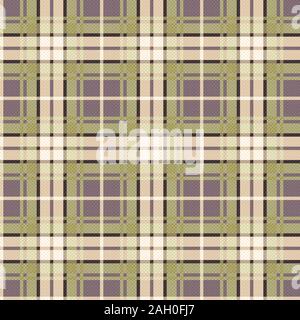 Nahtlose wechselvollen Schattierungen von gedämpften Grün und Beige Muster, Abbildung als tartan plaid Stock Vektor