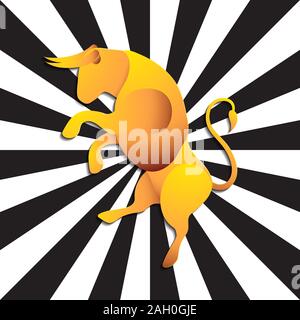 Bull Logo auf isolierten Hintergrund. Vektor Bild. Silhouette Papier. Stock Vektor