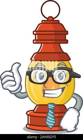 Kühle Geschäftsmann Laterne Blättern Zeichentrickfigur mit Brille Stock Vektor