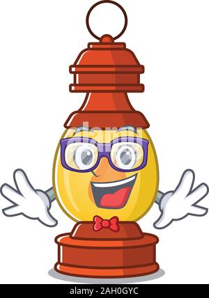 Super lustig Geek Laterne Blättern Cartoon Character Design Stock Vektor
