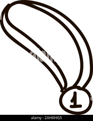 Goldmedaille auf einem weißen Hintergrund. Goldmedaille Flat Style farbige cartoon Kugelschreiber Symbol Vektor illustration Vektor Illustration für Web Logo Stock Vektor