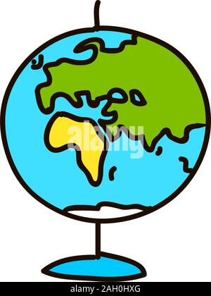 Abbildung: Symbol des Globus flach Flacher Stil farbigen cartoon Kugelschreiber Symbol Vektor illustration Vektor Illustration für Web Stock Vektor