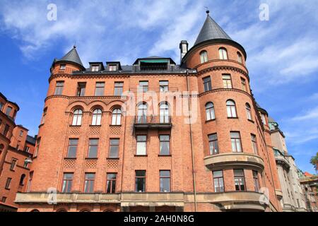 Stockholm, Schweden. Strandvagen Straße Palace im Stadtteil Ostermalm. Stockfoto