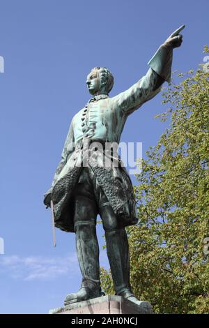 König von Schweden - Charles XII (Karl XII). Statue in Stockholm. Stockfoto