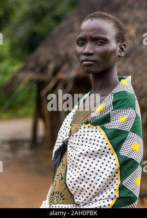 Porträt einer Frau, Larim Stamm Boya Berge, Imatong, South Sudan Stockfoto