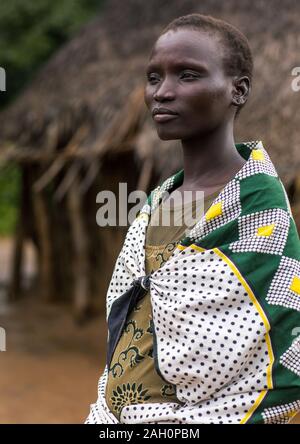 Porträt einer Frau, Larim Stamm Boya Berge, Imatong, South Sudan Stockfoto