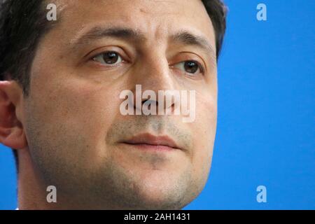 Wolodymyr Selensky-Treffen der Dt. Bundeskanzlerin mit dem ukrainischen Praesidenten, Bundeskanzleramt, 18. Juni 2019, Berlin/Volodymyr Zelensky - Stockfoto