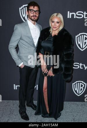 Beverly Hills, Vereinigte Staaten. 06 Jan, 2019. (Datei) Hilary Duff und Matthew Koma sind verheiratet. BEVERLY HILLS, LOS ANGELES, Kalifornien, USA - Januar 06: Sänger Matthew Koma und Freundin/Schauspielerin Hilary Duff kommen an der 2019 InStyle und Warner Bros. Bilder Golden Globe Awards nach Party im Beverly Hilton Hotel statt am 6. Januar 2019 in Beverly Hills, Los Angeles, Kalifornien, Vereinigte Staaten. (Foto von Xavier Collin/Image Press Agency) Quelle: Bild Presse Agentur/Alamy leben Nachrichten Stockfoto
