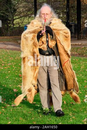 Der Druide Zeremonie auf der Burgage, an der Mistel Festival in Greiz, Thüringen Stockfoto