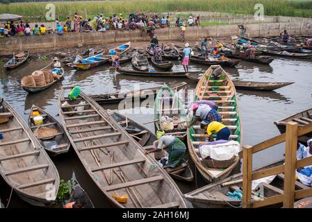 Benin, Gamvie, schwimmenden Dorf Stockfoto