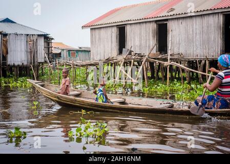 Benin, Gamvie, schwimmenden Dorf Stockfoto