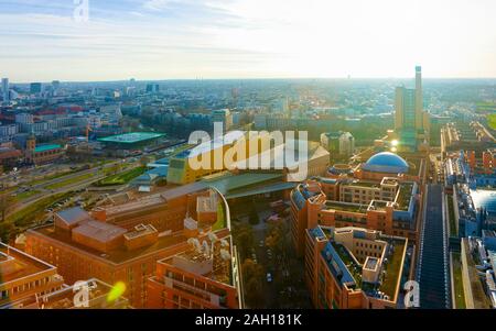 Luftaufnahme der modernen Architektur Potsdamer Platz Berlin reflex Stockfoto