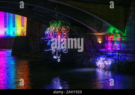 Die jährlichen Licht Festival in Norrköping zur Weihnachtszeit. Norrköping ist eine historische Stadt in Schweden. Stockfoto