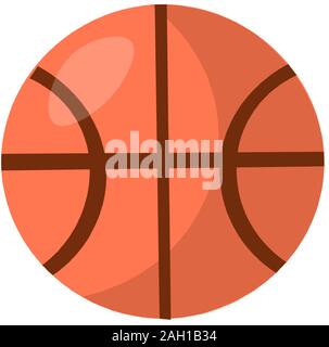 Basketball Vektor cartoon Symbol. Runde orange Kugel für Basketball, Cartoon logo, isoliert auf weißem Stock Vektor