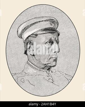 Helmuth Karl Bernhard Graf von Moltke, preußischer Generalfeldmarschall in Franco-Preussischer Krieg 1800-1891 Stockfoto